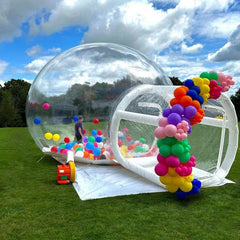 Megastar Bubble House Inflatable Bubble Tent, Bubble House Kids Party Clear Dome Balloon Garden Tent, 10FT Dia Bubble, 6FT Tunnel