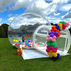 Megastar Bubble House Inflatable Bubble Tent, Bubble House Kids Party Clear Dome Balloon Garden Tent, 10FT Dia Bubble, 6FT Tunnel