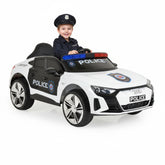 Megastar Rieon Licensed Electric police Car 12V BO Audi RS e-tron 717 White Police car