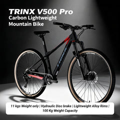TRINX V500 Pro carbon lightweight mountain bike on a dark background