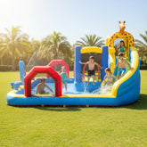 Inflatable Giraffe Castle Outdoor Water Castle with Slide and Bouncer