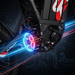 Black electric Off Road bike with red accents