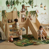 Kids enjoying a customised forest haven Wooden Indoor Climb and Slide Playset for Kids -204 x 870 x 193 cm