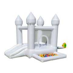 Megastar White Inflatable Bouncer Bouncy Castle Kids Jumping bounce house 270 x 270 x 210 cms