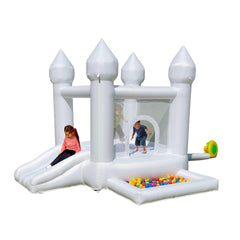 Megastar White Inflatable Bouncer Bouncy Castle Kids Jumping bounce house 270 x 270 x 210 cms