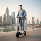 Young riding Ducati electric scooter