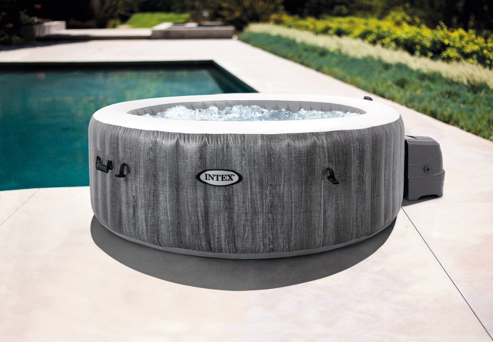 Inflatable hot tub with Intex