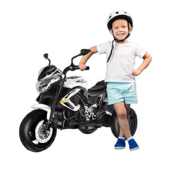 Megastar RIDE ON 12 v Xblade Trike electric Motorbike for Kids- White