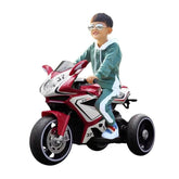 Megastar Ride on D3 excel 3 Wheel Ride-On Electric Bike with Eva wheels & hand acceleration-Red