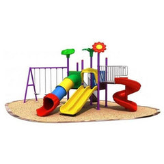 Megastar Outdoor Playset Garden Dual And Single Slides And Swings- 740 x 570 x 390 cms
