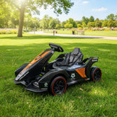 Premium electric ride on car for kids black sports car style
