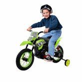 Megastar Ride on Dirt Cross Ghost Bike With Training Wheels 12 v