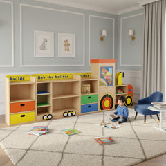 Monorail Storage and bookshelf wooden organiser
