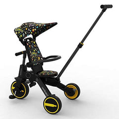Megastar 7 in 1 Foldable & Reversible Tricycle Stroller for Toddler-yellow