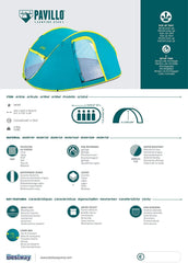 BESTWAY PAVILLO COOLMOUNT TENT 4 P 2.10Mx2.40Mx1.00M