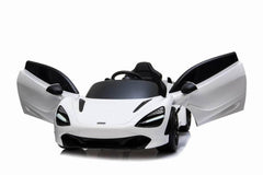 White Megastar Ride electric car on Kids