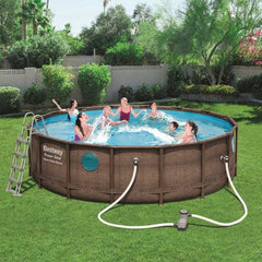 Bestway Power Steel Swim Vista Series Pool Set (Ladder and pump)