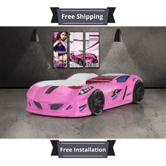 ENZO Kids Car Bed - Pink
