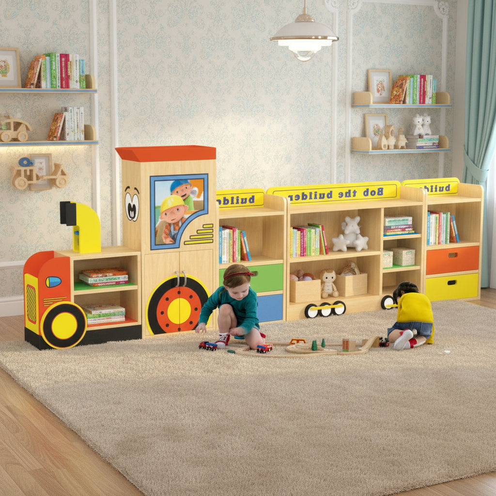 Monorail Storage and bookshelf wooden organiser