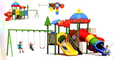 Multicolor Big size outdoor garden metal playset with multiple slides adn swings