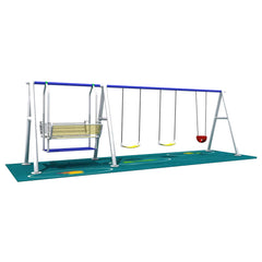 Garden Fun 5 Swings Metal Playset For Kids & Adults