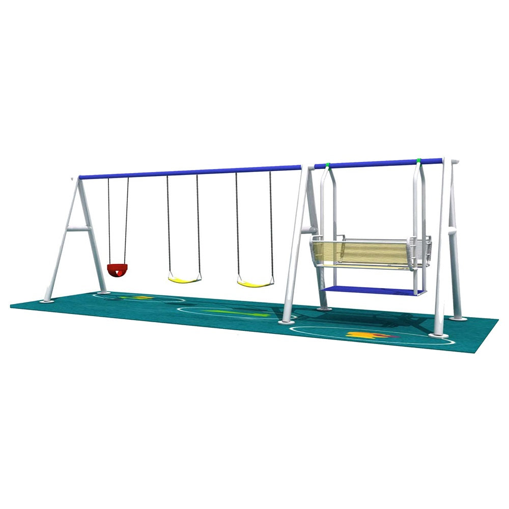 Garden Fun 5 Swings Metal Playset For Kids & Adults