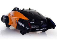 Black and Orange Ride on Police Caparo Battery Operated Kids Swing Car 12V Side View