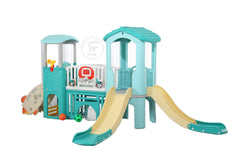 Sky Blue Multislider Rock climber Tunnel Playground