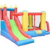 Megastar Inflatable Bouncy Mansion with Multi activities play area including basketball hoop , Ball pit , climb ,slide& Hide. - MGA STAR MARKETING