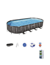 Power Steel™ 24' x 12' x 48"/7.32m x 3.66m x 1.22m Oval Pool Set - Rafplay