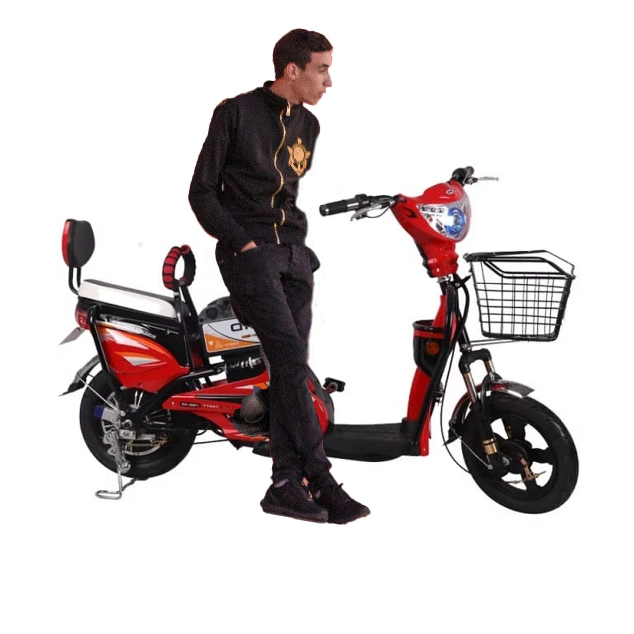 Megawheels Classic 48v Grocery Electric Scooter Bike with Pedal