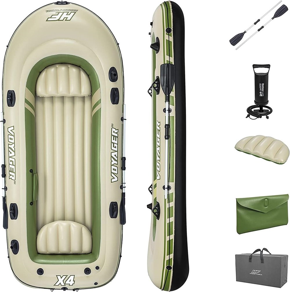 Hydro-Force Voyager Raft Set For 4 Persons 11'6" x 57"-Green