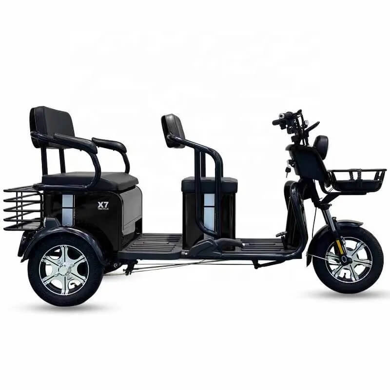 Megawheels Mobility 3 Wheel  3 passenger Electric Tricycle Scooter-- black