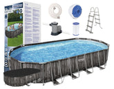 Bestway Mosaic Power Steel Oval Frame Above Ground Pool 610cm X 366cm X 122cm
