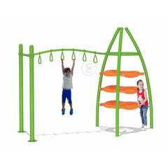 Outdoor Lil Apes Trapeze swing and Slip Play gymset