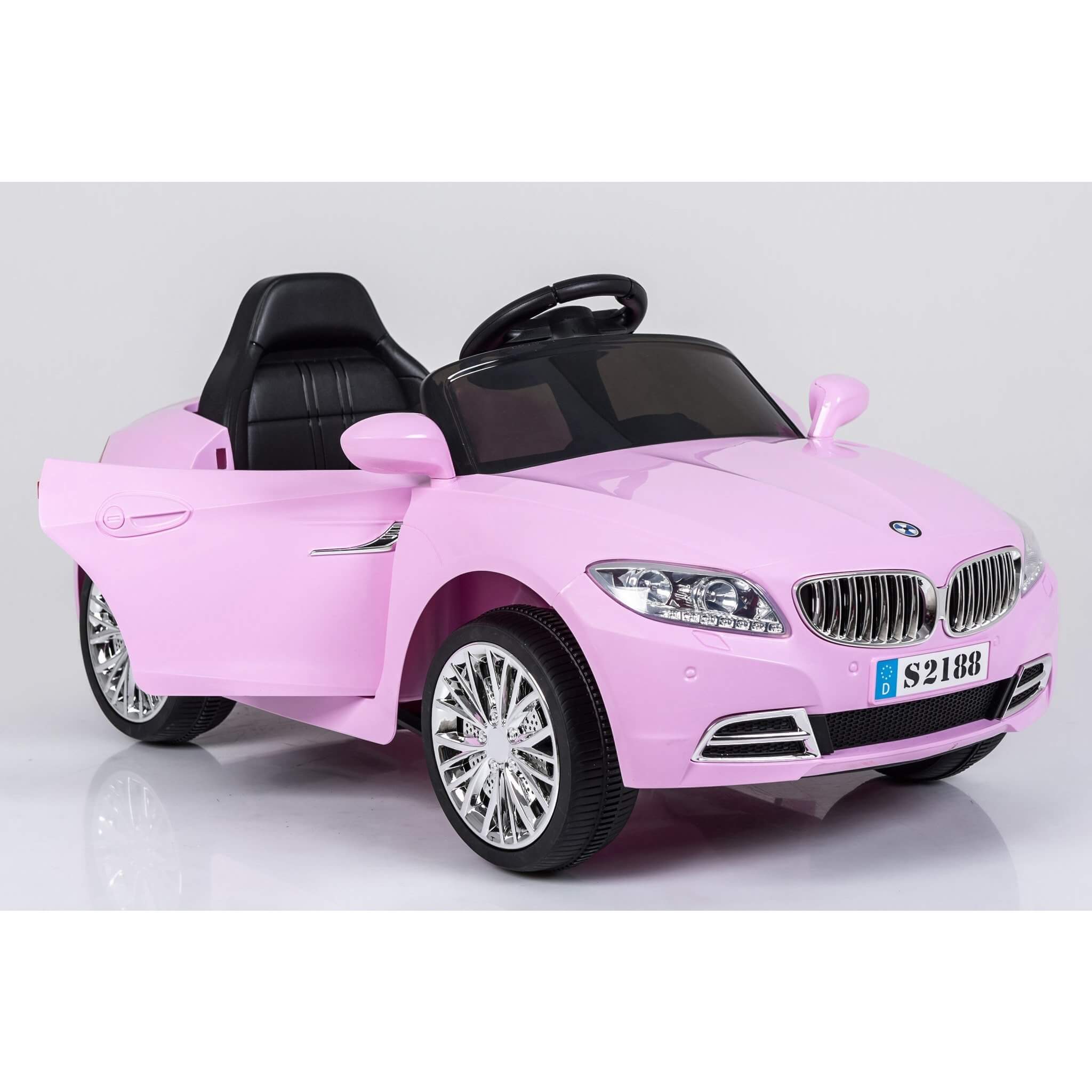 Pink Electric Ride on Car BMW STYLE Battery Powered 12V Side View