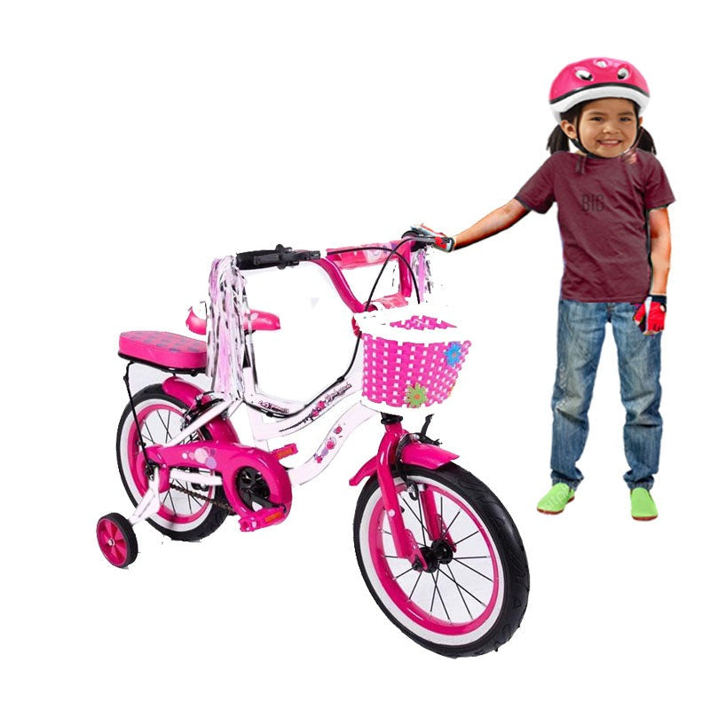 14 inch Girls BICYCLE WITH BASKET And back cushion