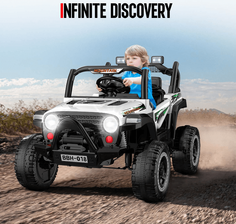 Student Riding Jeep Megastar Ride on Willy's Jeep Car with Remote Control – Rafplay