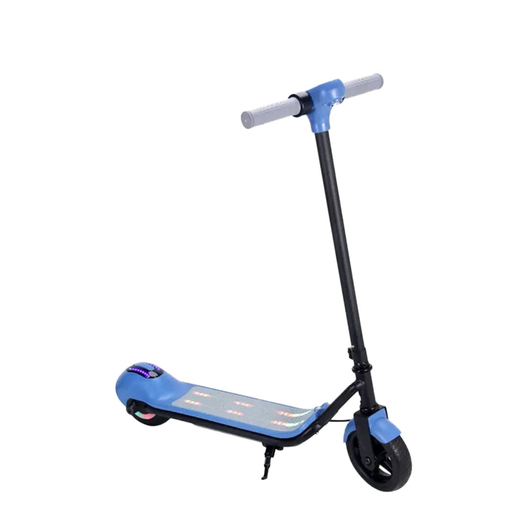 kids electric foldable scooter with led lights - Blue