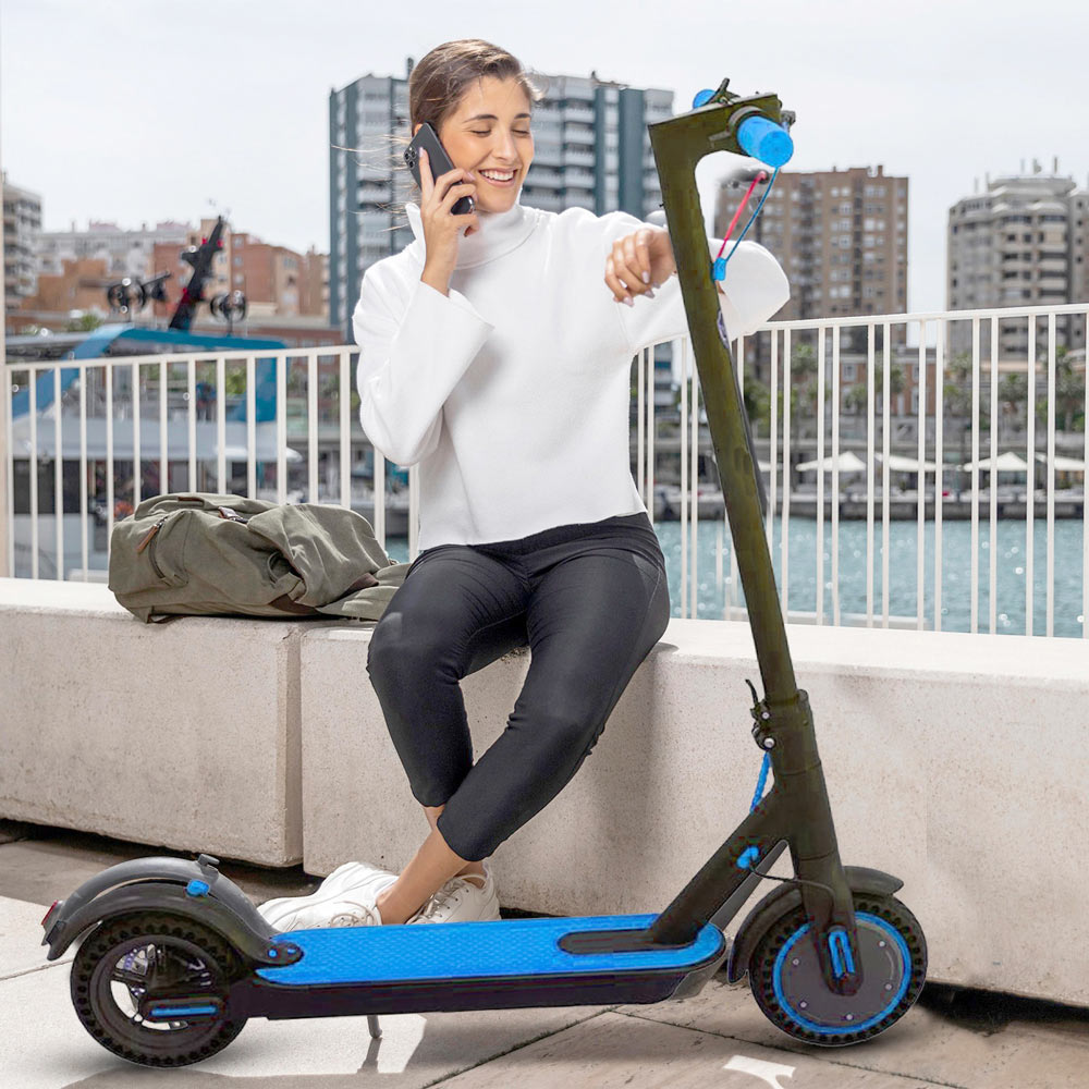 Foldable electric lightweight scooter 36 v battery - blue