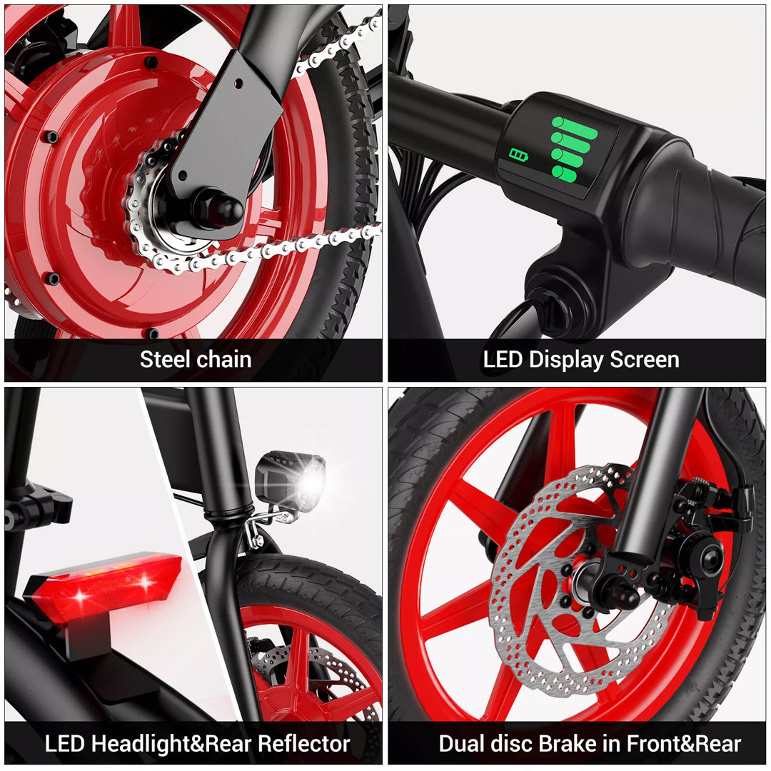 Megawheels Windstorm Carbon Alloy Foldable Ebike 36 V