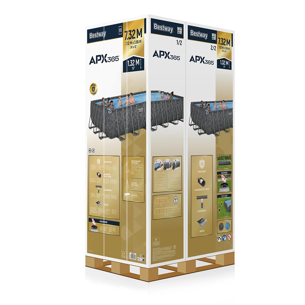 Bestway APX365 Winterproof Frame Pool Complete Set with Sand Filter System 732 x 366