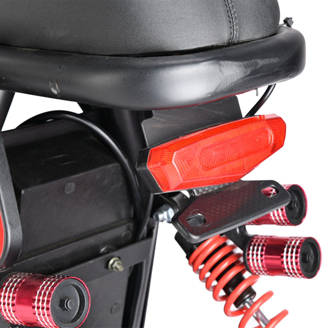 Electric Fat tyre harley scooter long seat  & removable battery- black color