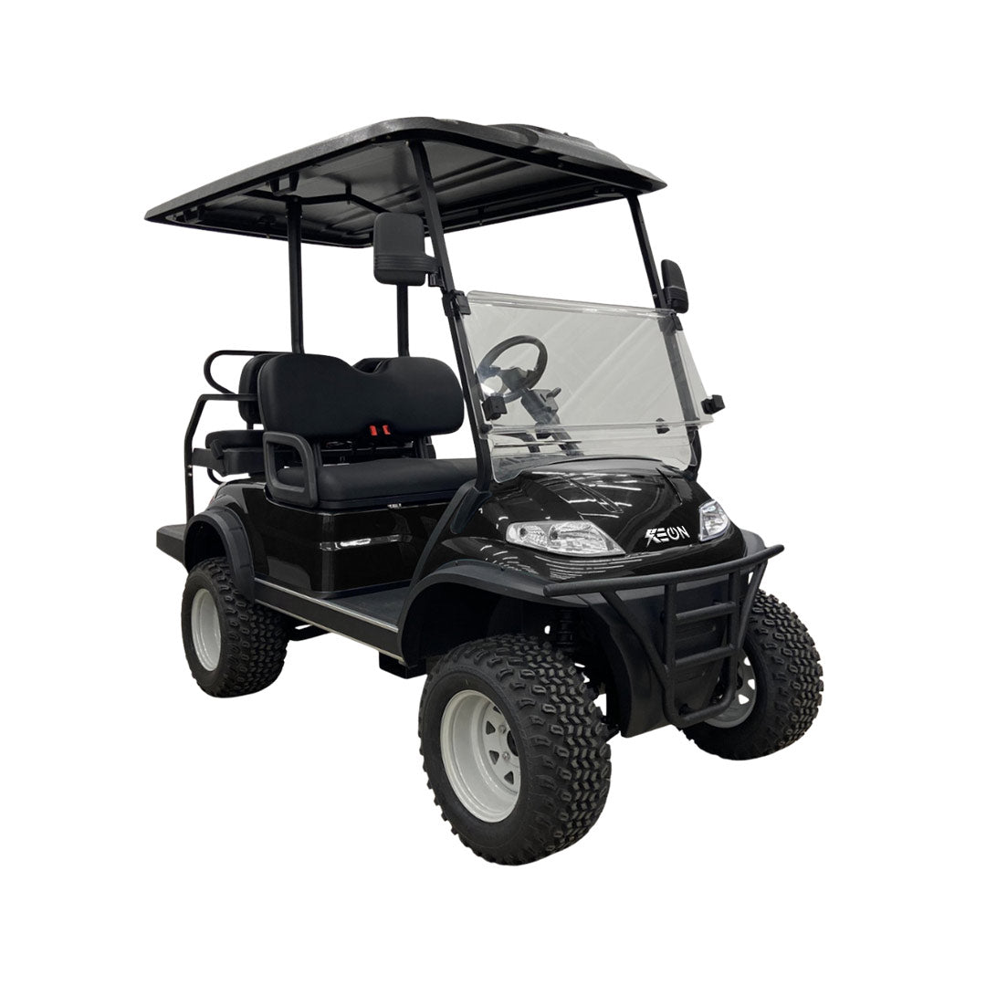 premium off road Golf Cart 4 Seater with lifted suspension in black color