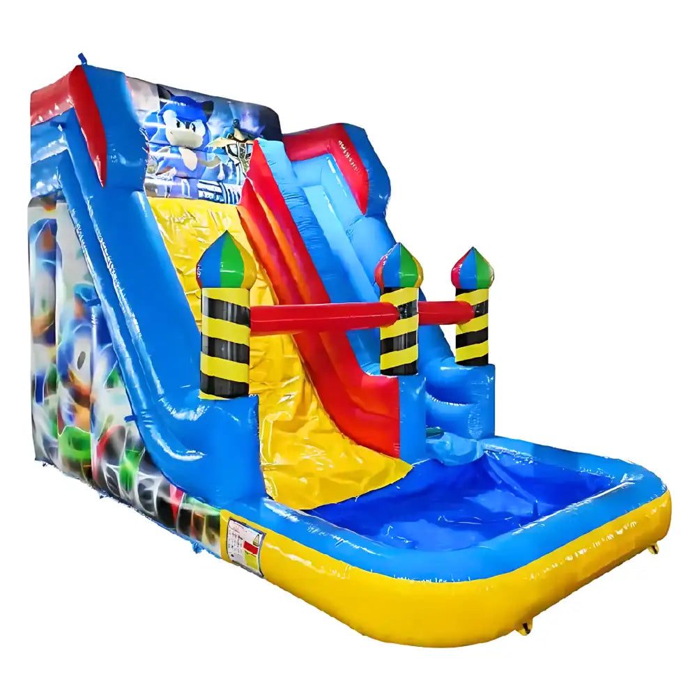 Megastar Inflatable Dual Lane Water Slide with Pool For Kids Playhouse with Openable Door