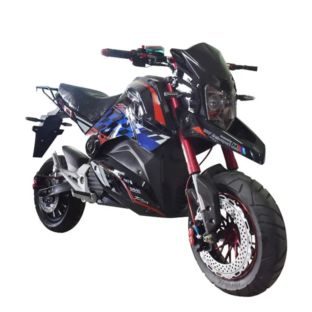 Electric 60 v sports motorbike for adults - black blue