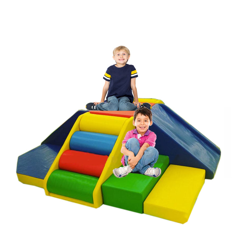 Megastar Soft Play Zone Multi Pyramids Fun Area With Slide, Roll & Climbing Activities