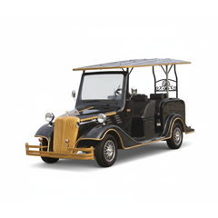 Vintage-style Electric Golf car with gold accents