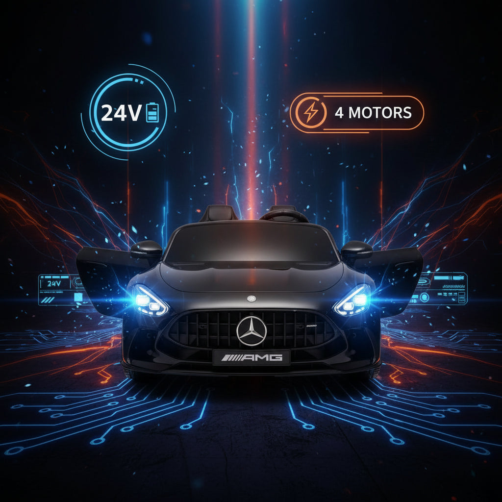 Kids ride on car Mercedes AMG 24V battery powered with four motors performance