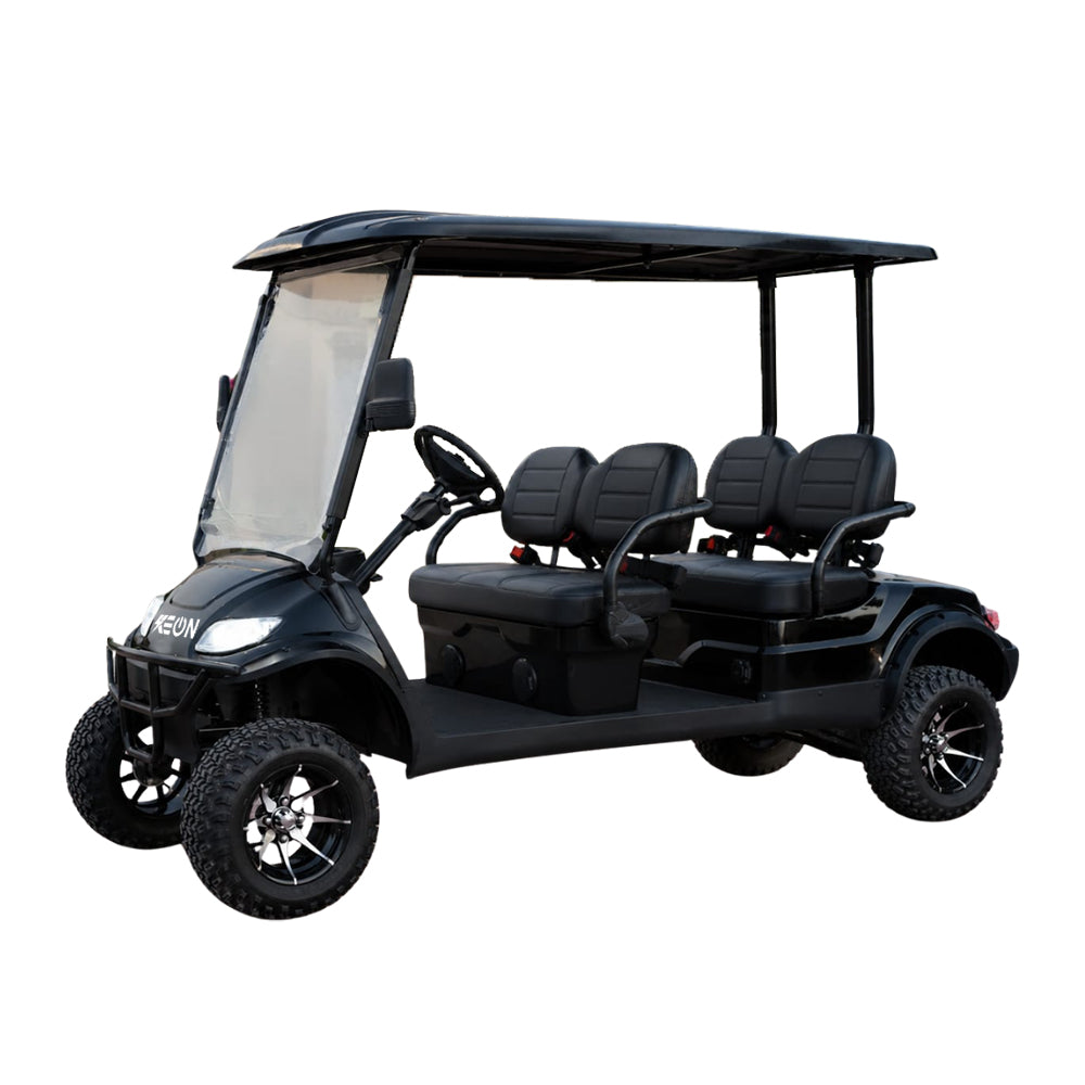 Black lithium battery Keon Electric  golf cart with four seats